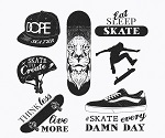 7 creative skate element vector